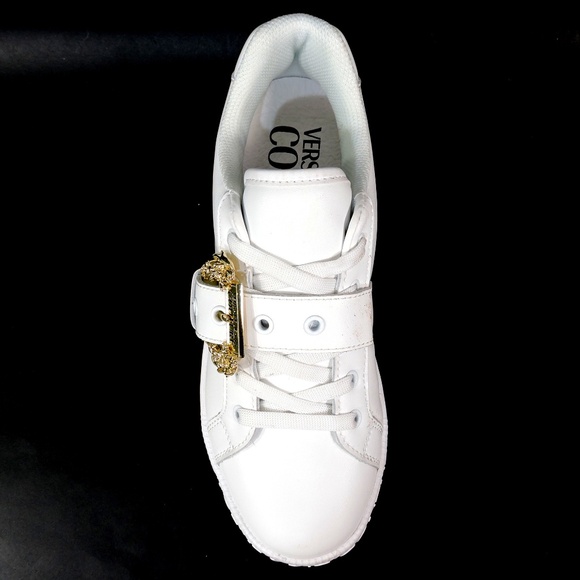 VERSACE JEANS COUTURE WOMEN'S WHITE LEATHER FASHION SNEAKERS - Picture 6 of 7